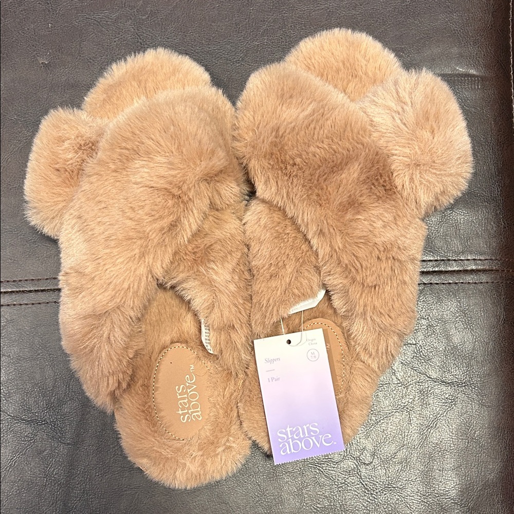 Stars Above Women's Cozy Tan Slippers
